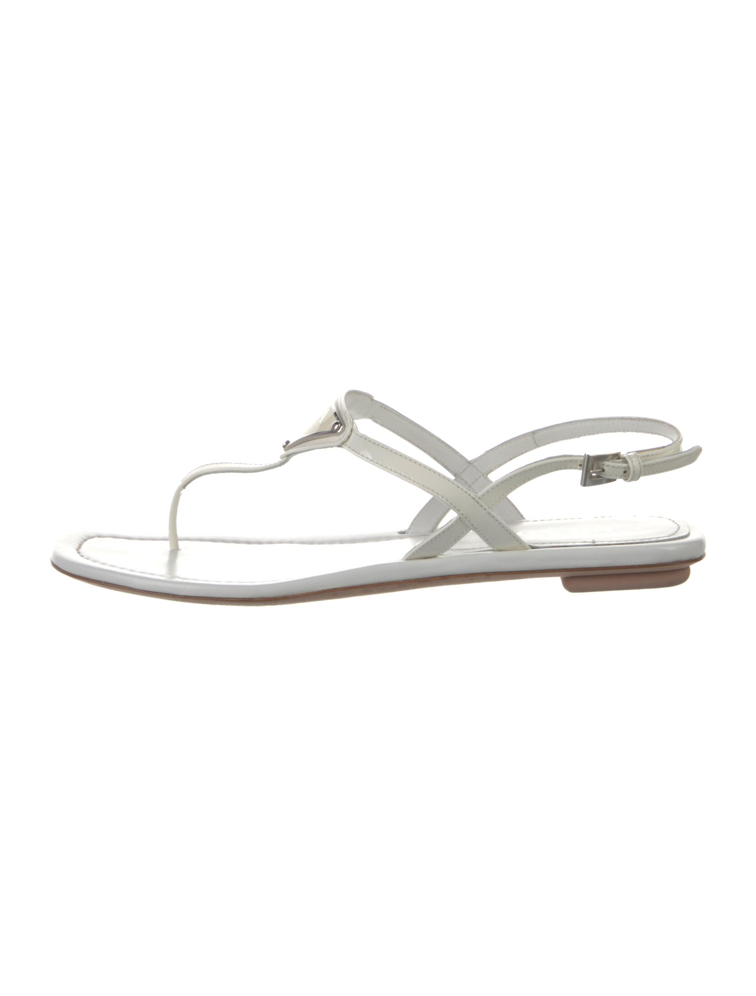 Prada Patent Leather T-Strap Sandals