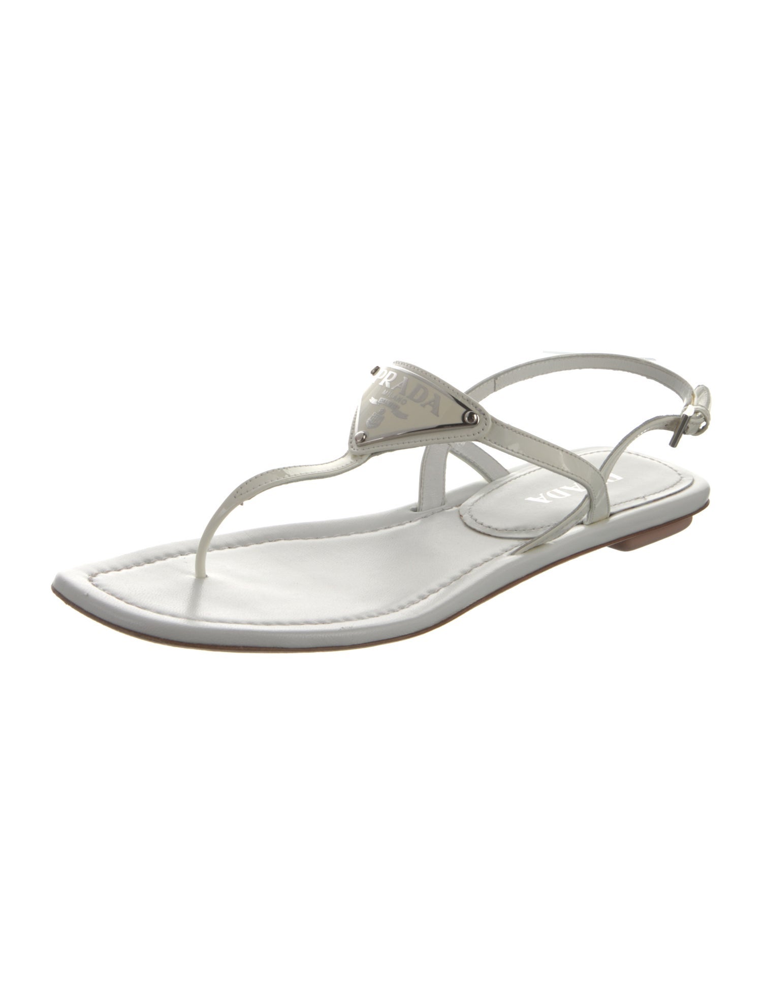 Prada Patent Leather T-Strap Sandals