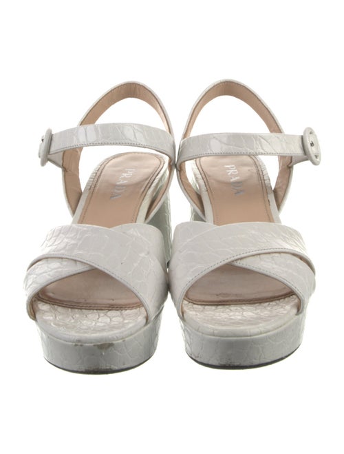 Prada Embossed Leather Slingback Pumps