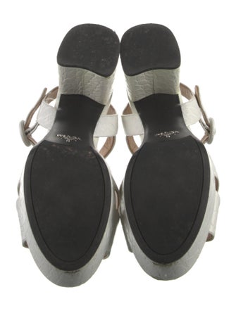 Prada Embossed Leather Slingback Pumps