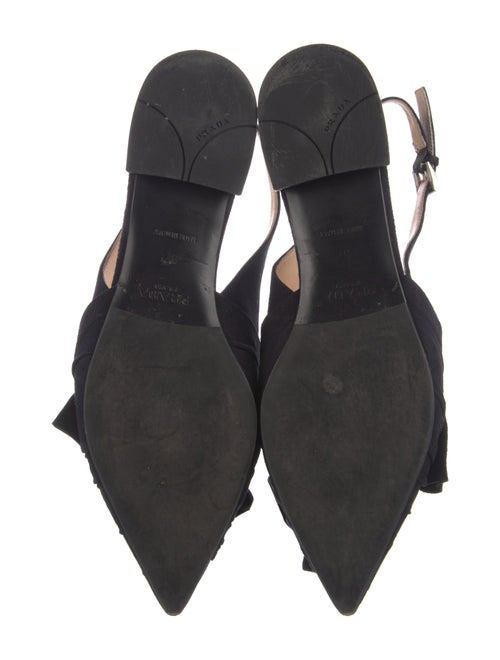 Prada Suede Bow Accents Slingback Flats