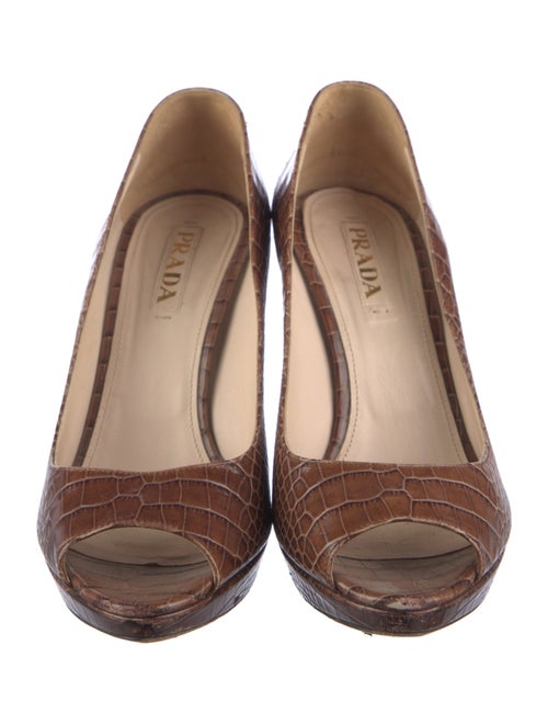 Prada Embossed Leather Animal Print Pumps