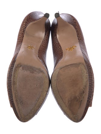 Prada Embossed Leather Animal Print Pumps