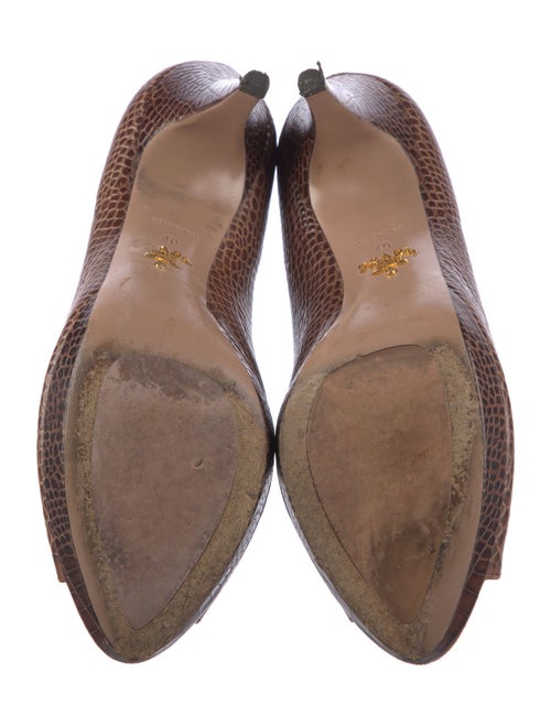 Prada Embossed Leather Animal Print Pumps