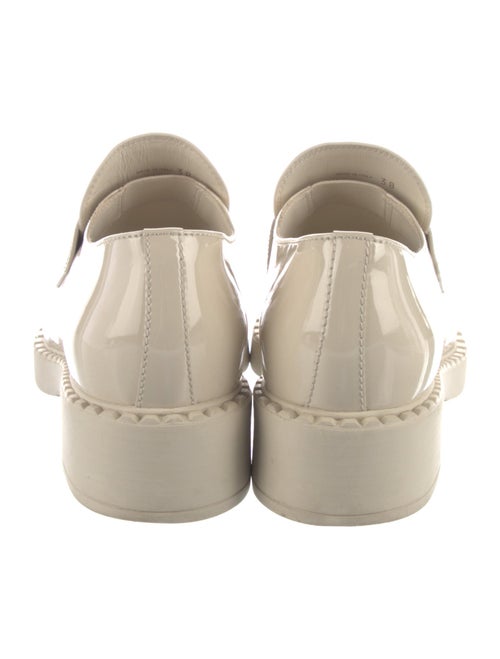 Prada Enameled Metal Triangle Patent Leather Oxfords