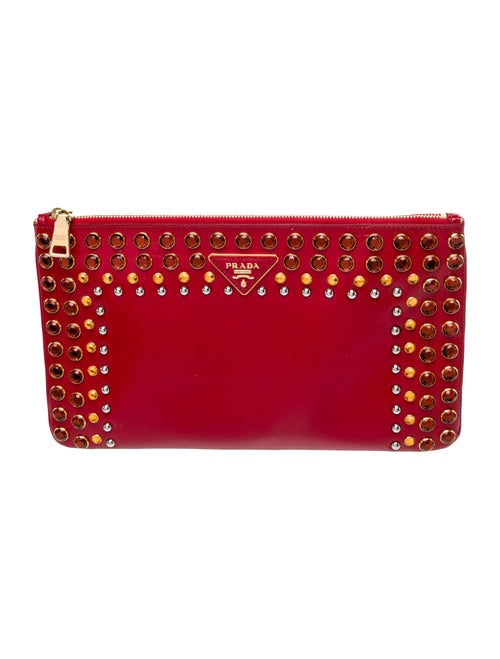 Prada Enameled Metal Triangle Clutch