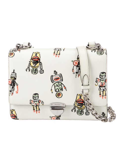 Prada Saffiano Leather Robot Crossbody Bag