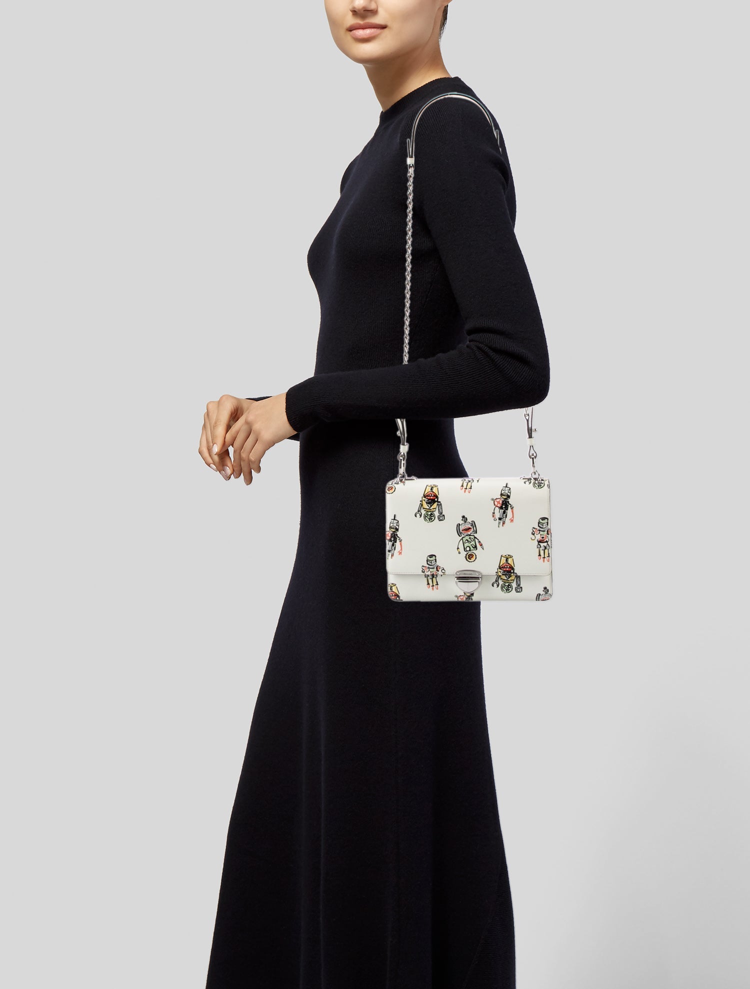 Prada Saffiano Leather Robot Crossbody Bag