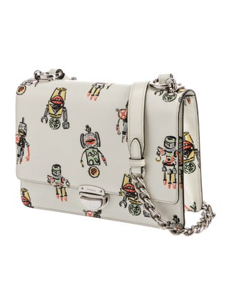 Prada Saffiano Leather Robot Crossbody Bag