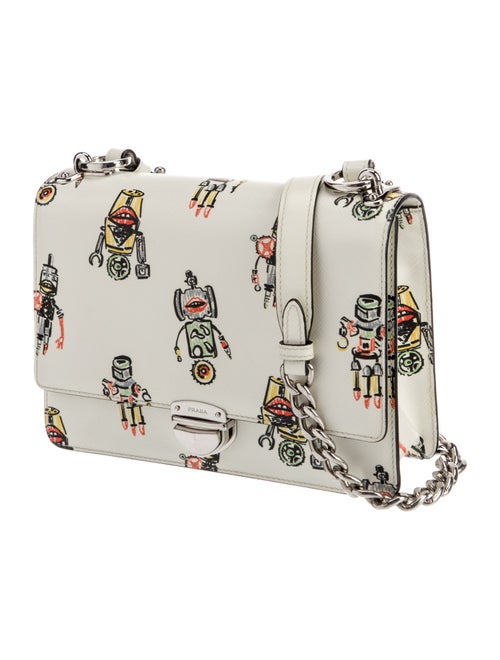 Prada Saffiano Leather Robot Crossbody Bag