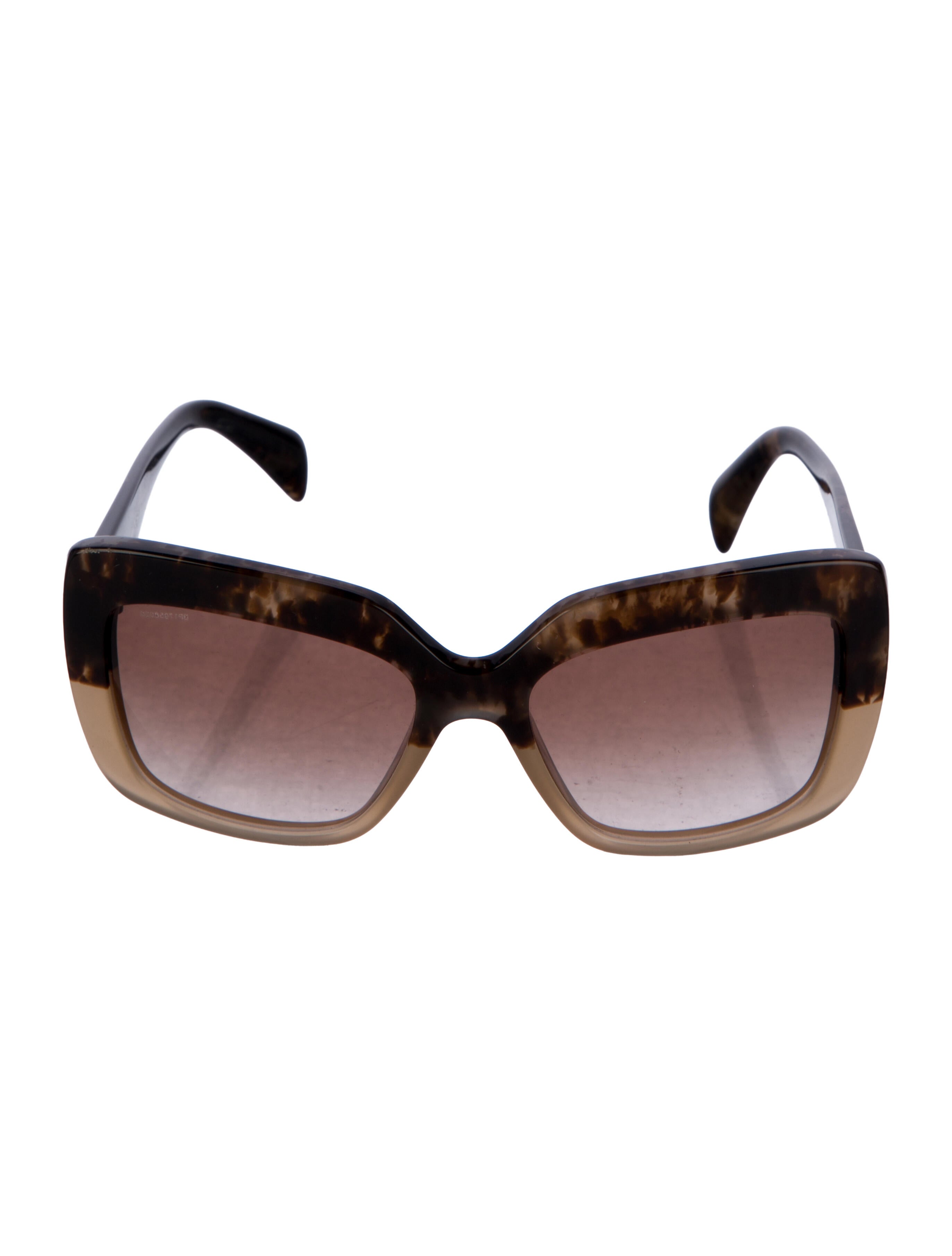Prada Enameled Metal Triangle Oversize Sunglasses