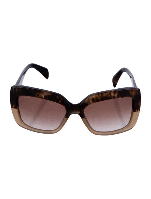 Prada Enameled Metal Triangle Oversize Sunglasses