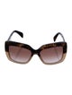 Prada Enameled Metal Triangle Oversize Sunglasses