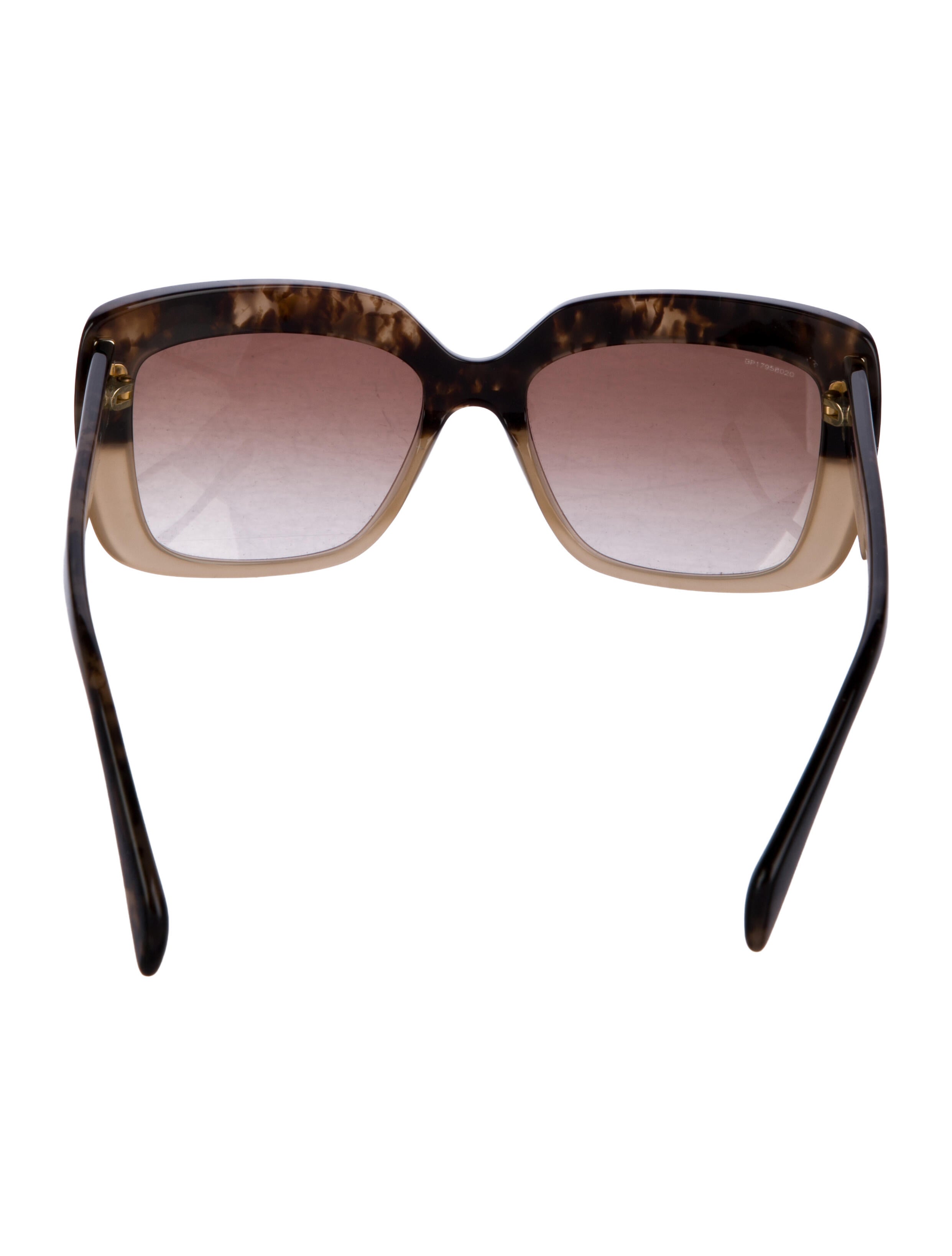 Prada Enameled Metal Triangle Oversize Sunglasses