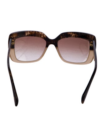 Prada Enameled Metal Triangle Oversize Sunglasses