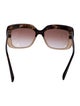 Prada Enameled Metal Triangle Oversize Sunglasses