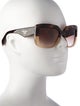 Prada Enameled Metal Triangle Oversize Sunglasses
