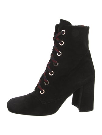 Prada Suede Lace-Up Boots