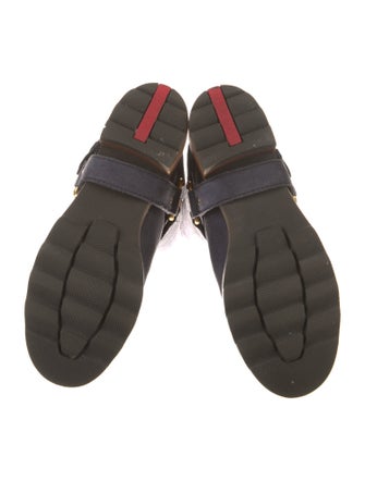 Prada Suede Colorblock Pattern Moto Boots