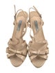 Prada Patent Leather Bow Accents Slingback Sandals