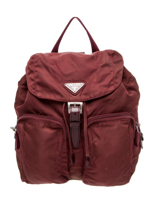 Prada Enameled Metal Triangle Backpack