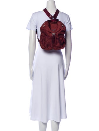 Prada Enameled Metal Triangle Backpack