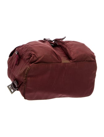 Prada Enameled Metal Triangle Backpack