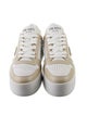 Prada Enameled Metal Triangle Leather Sneakers