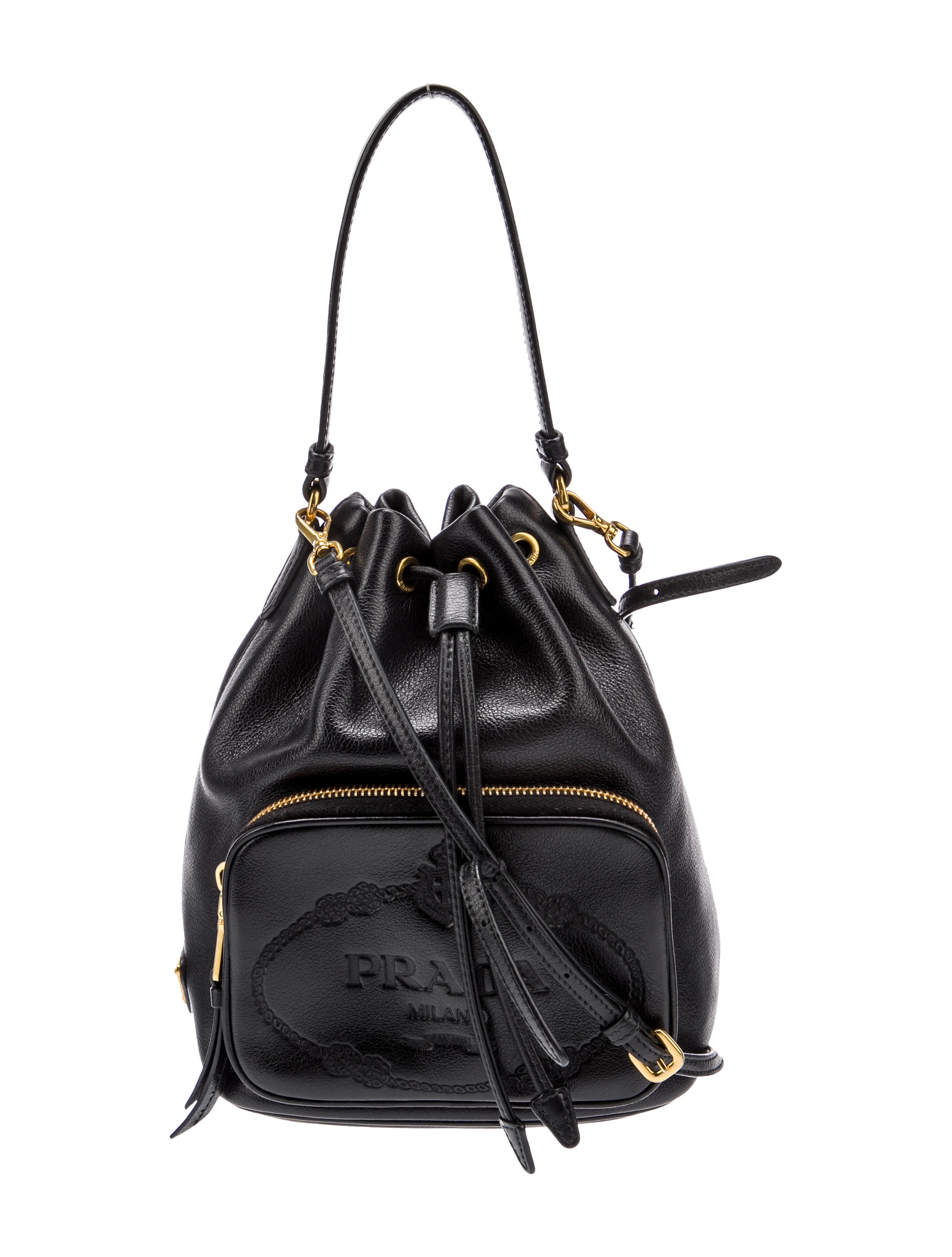 Prada Enameled Metal Triangle Shoulder Bag