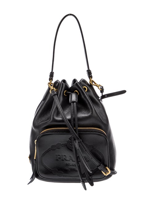 Prada Enameled Metal Triangle Shoulder Bag