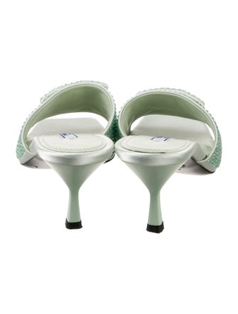 Prada Satin Crystal Embellishments Slides