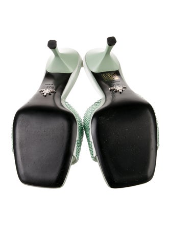 Prada Satin Crystal Embellishments Slides
