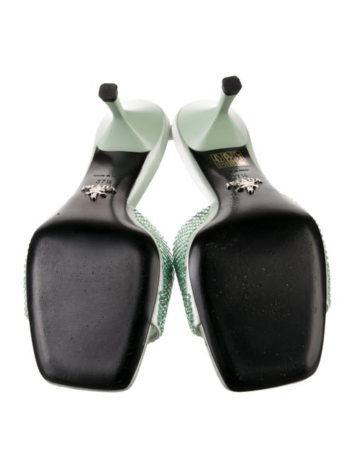 Prada Satin Crystal Embellishments Slides