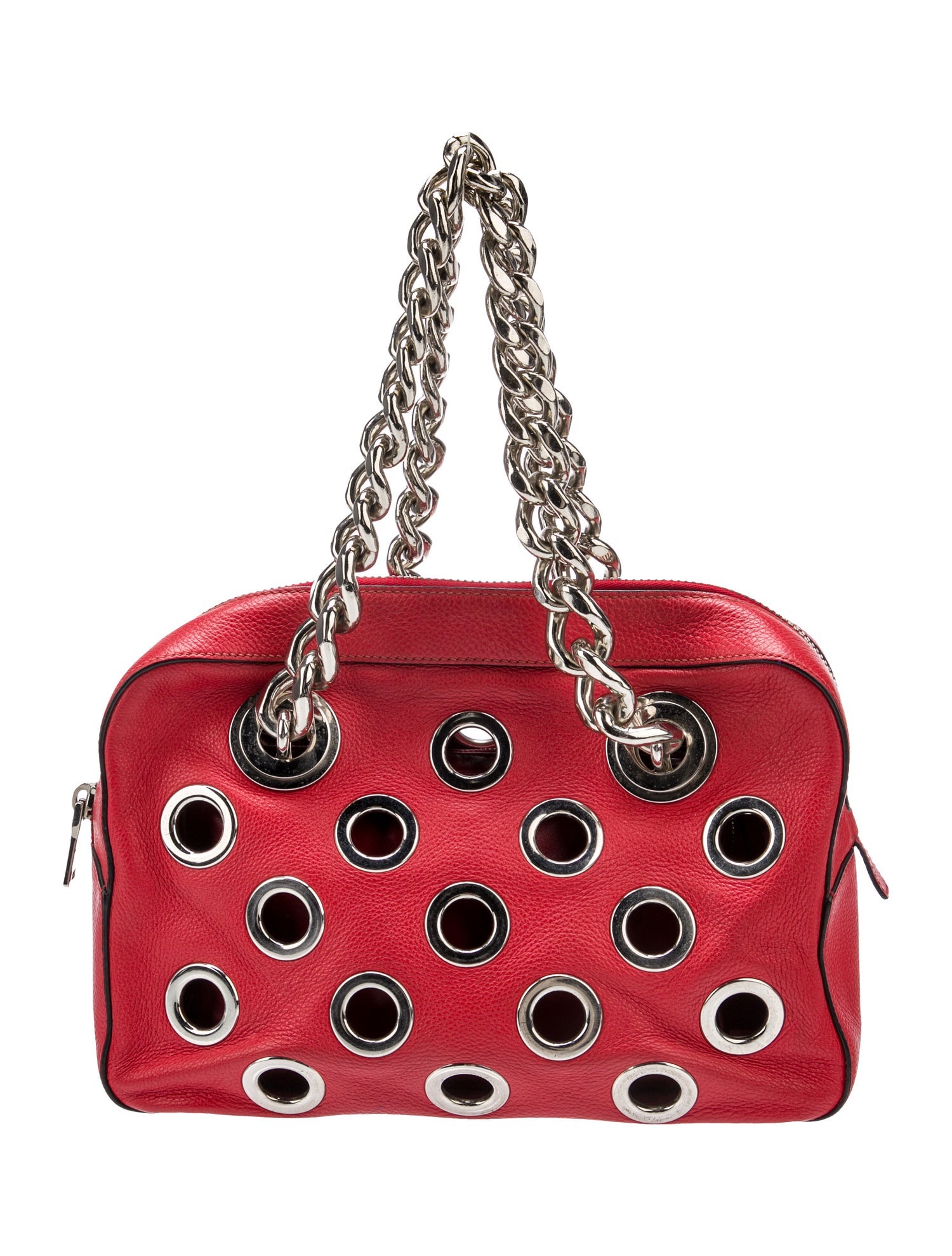 Prada Vitello Daino Leather Grommet Chain