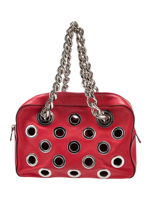 Prada Vitello Daino Leather Grommet Chain