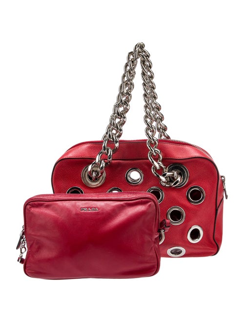 Prada Vitello Daino Leather Grommet Chain