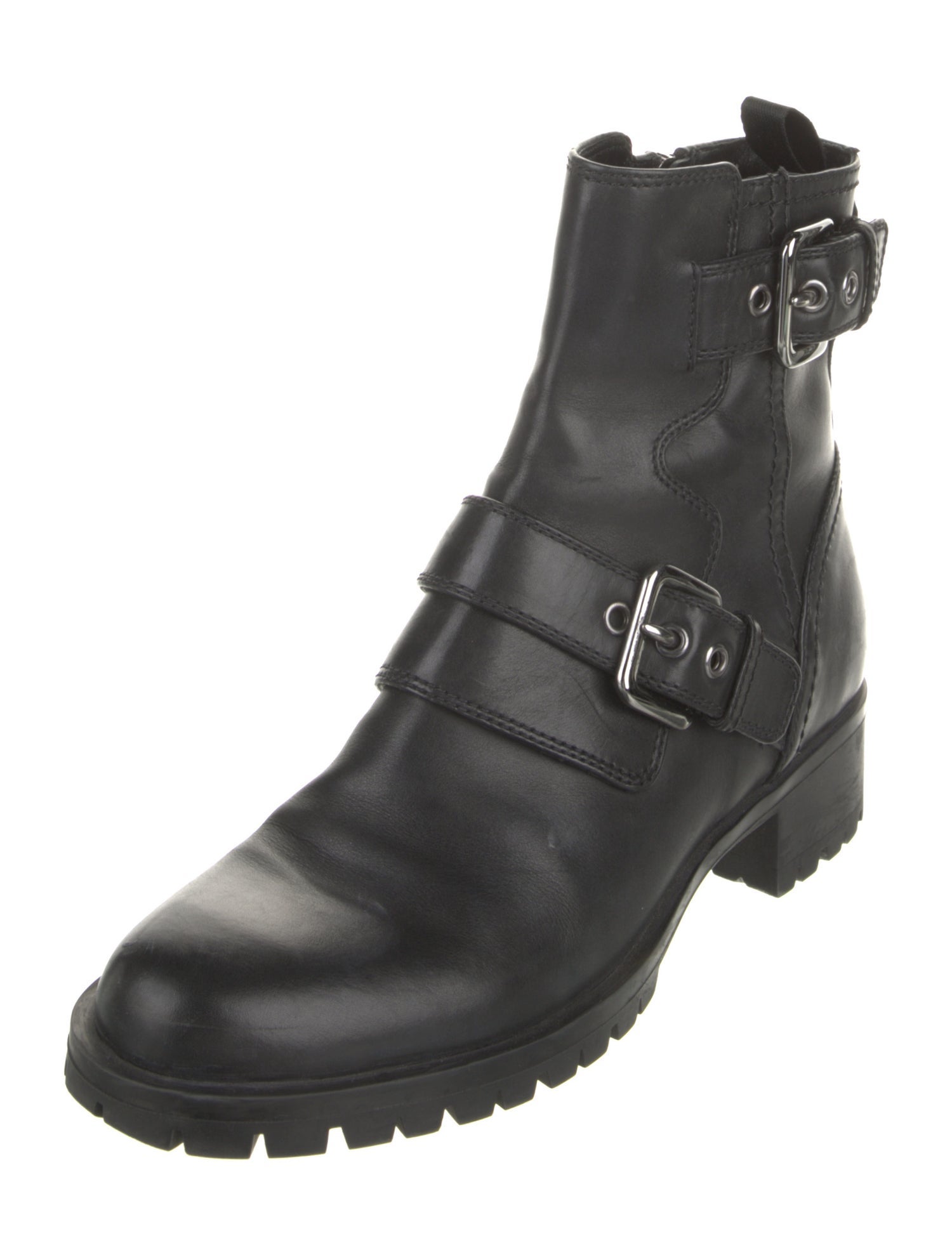 Prada Leather Moto Boots