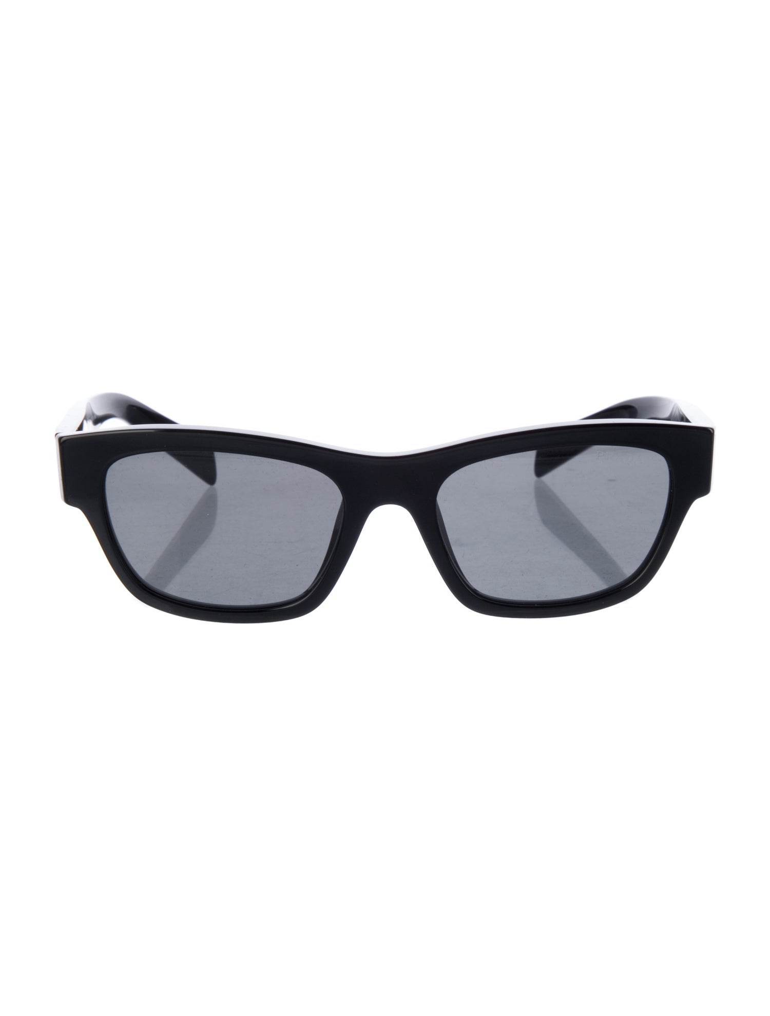 Prada Enameled Metal Triangle Wayfarer Sunglasses