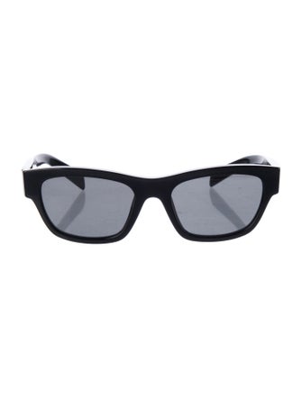 Prada Enameled Metal Triangle Wayfarer Sunglasses