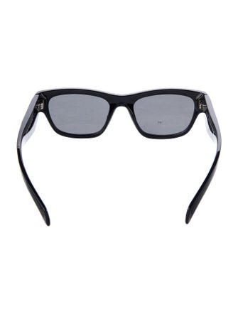 Prada Enameled Metal Triangle Wayfarer Sunglasses