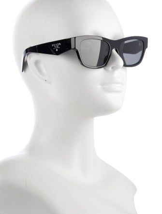 Prada Enameled Metal Triangle Wayfarer Sunglasses