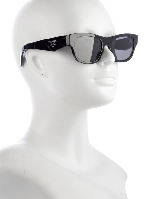 Prada Enameled Metal Triangle Wayfarer Sunglasses