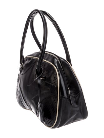 Prada Enameled Metal Triangle Top Handle Bag