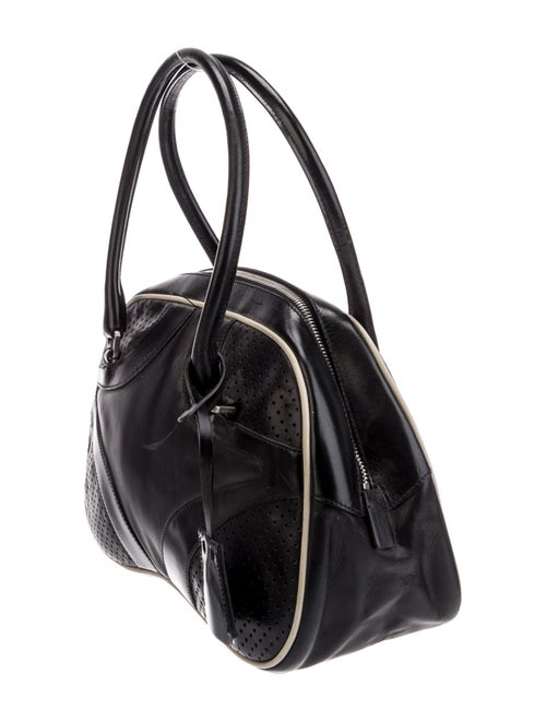 Prada Enameled Metal Triangle Top Handle Bag