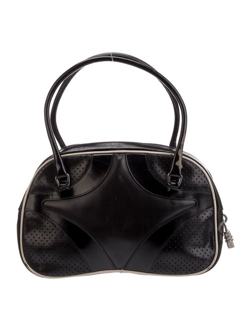 Prada Enameled Metal Triangle Top Handle Bag