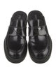 Prada Enameled Metal Triangle Leather Loafers