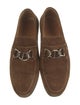 Prada Suede Chain-Link Accents Dress Loafers