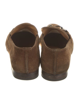 Prada Suede Chain-Link Accents Dress Loafers