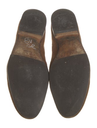 Prada Suede Chain-Link Accents Dress Loafers