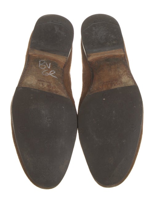 Prada Suede Chain-Link Accents Dress Loafers